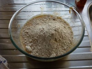 add 200g of wholemeal flour