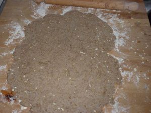 roll out dog biscuit dough