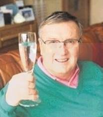 john donalson m.b.e. drinking a glass of shampagne