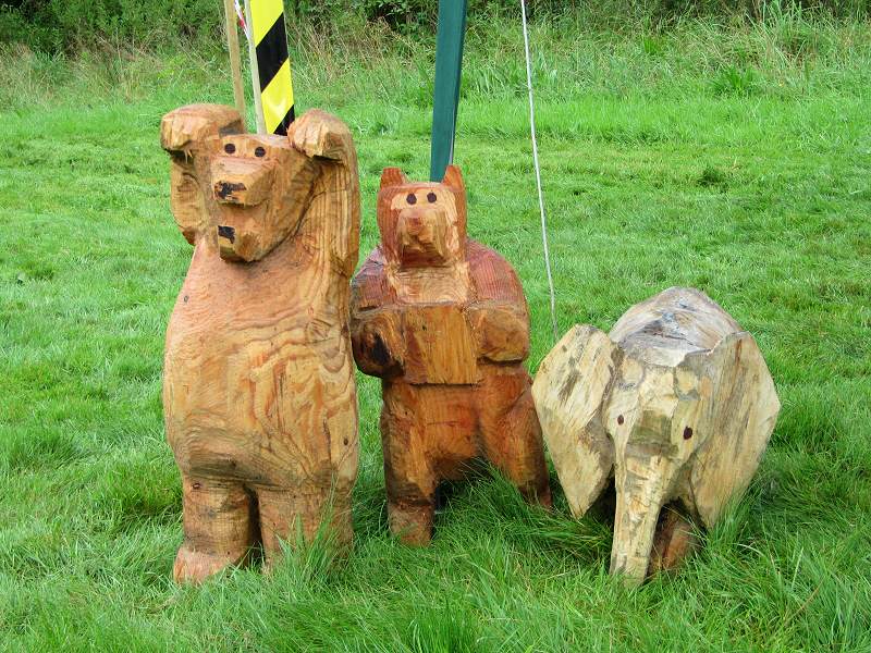 chainsaw carved animals