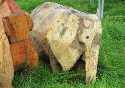 chainsaw carved elephant