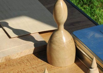 Wood turned stick vase