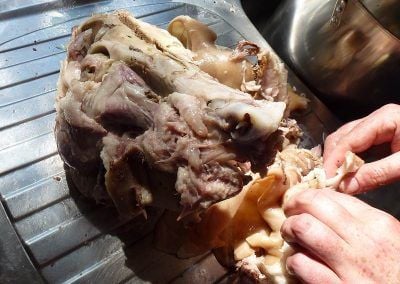 skinless pig's head