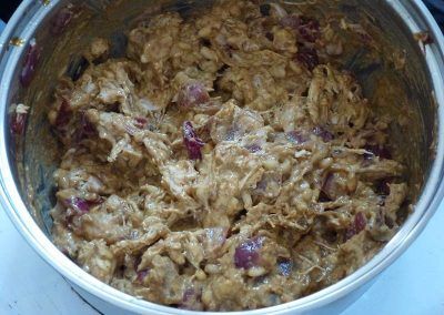 Add chicken and mayo to the coronation chicken