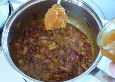 Add the chutney to the coronation chicken