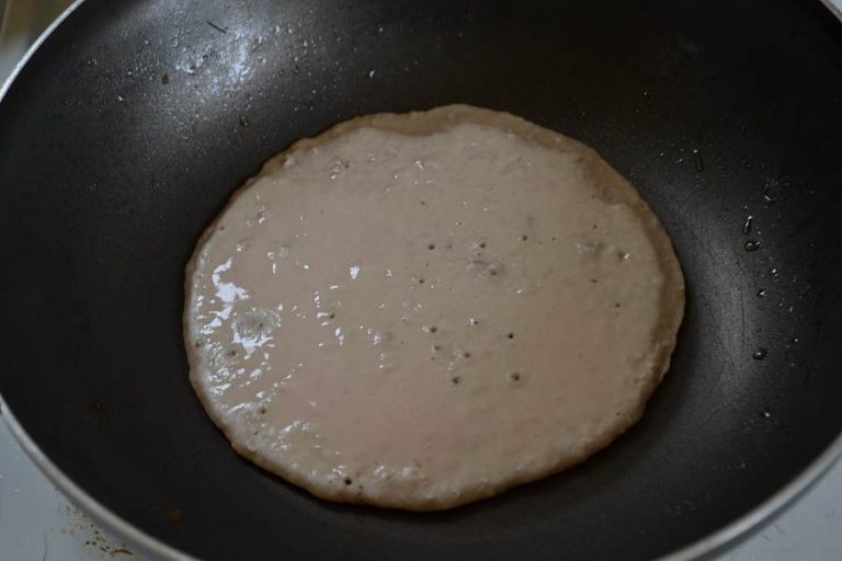 half cooked pancake