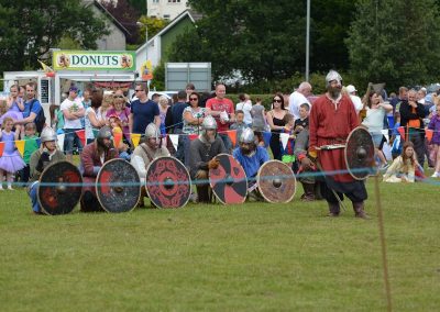 The glasgow vikings line up for battle