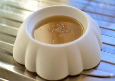 bone broth in a dog bowl