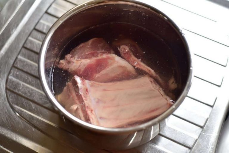 bones in a pot of water