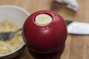 close kong with banana slices