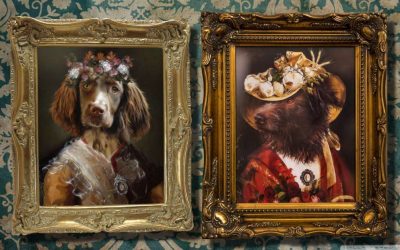 ornate dog portraits