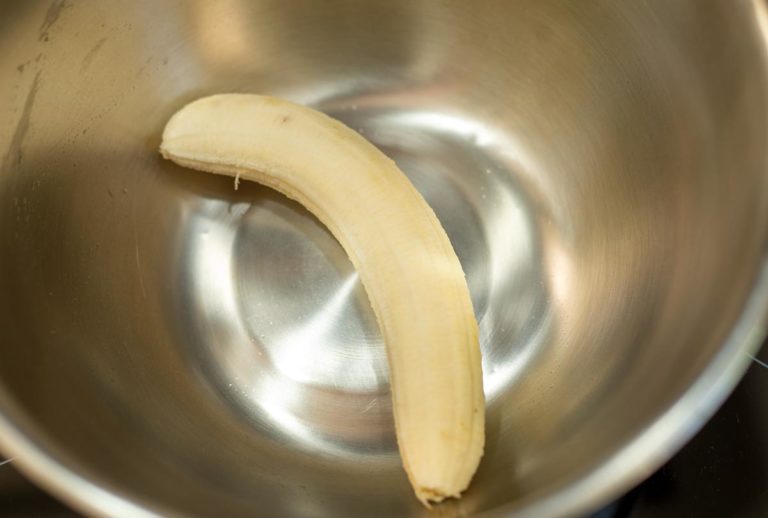 add banana to bowl