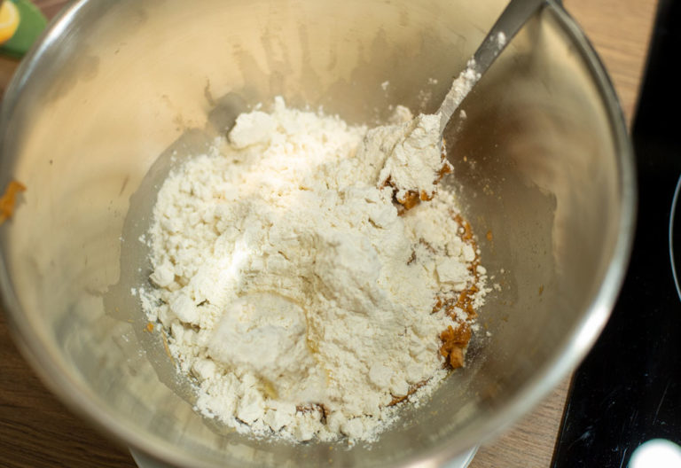 add flour to bowl