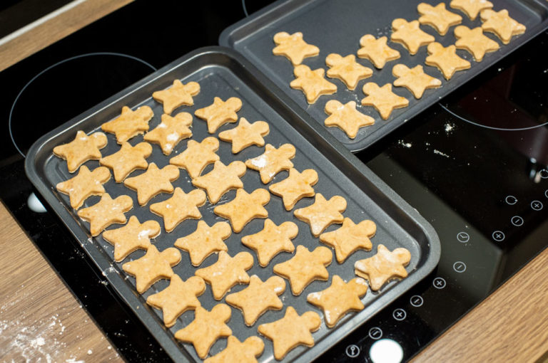 raw biscuits on baking tray
