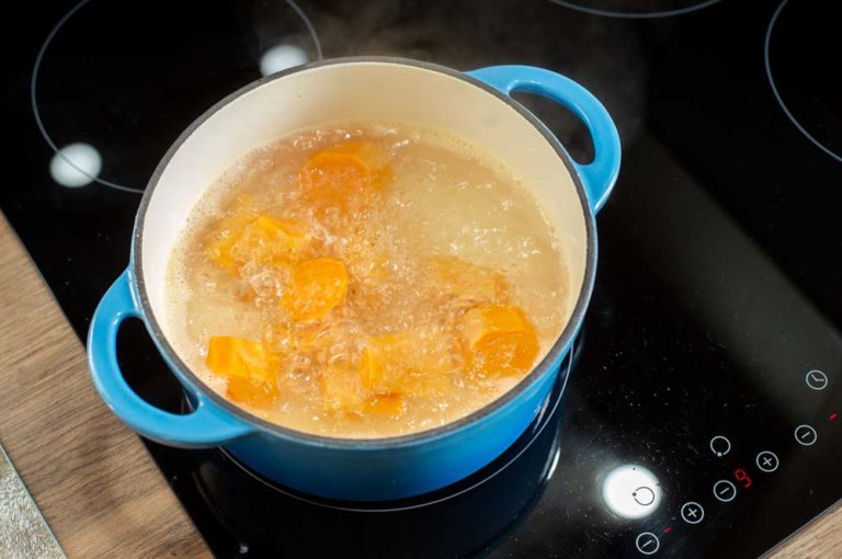 boiling sweet potato