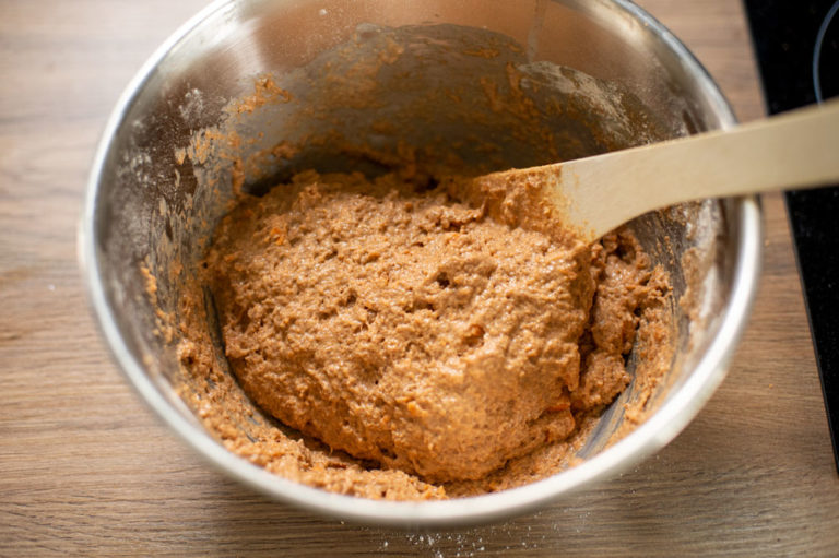 mixed carrot cake batter