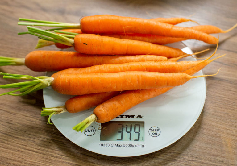 carrots on a scale