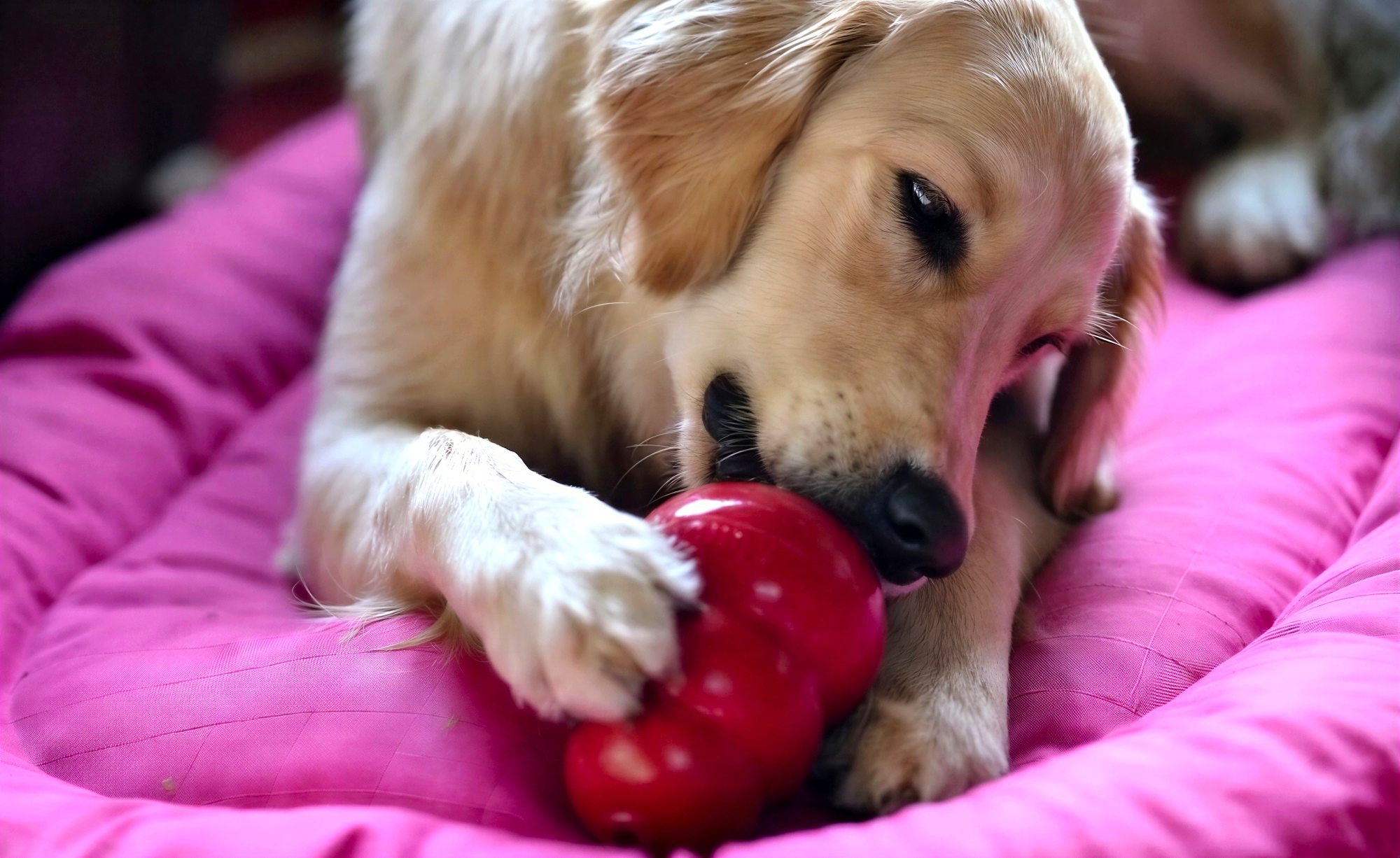 kong filling recipe ideas dog eating from a kong