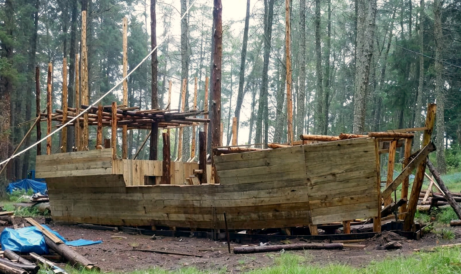finlaystone pirate ship in rain