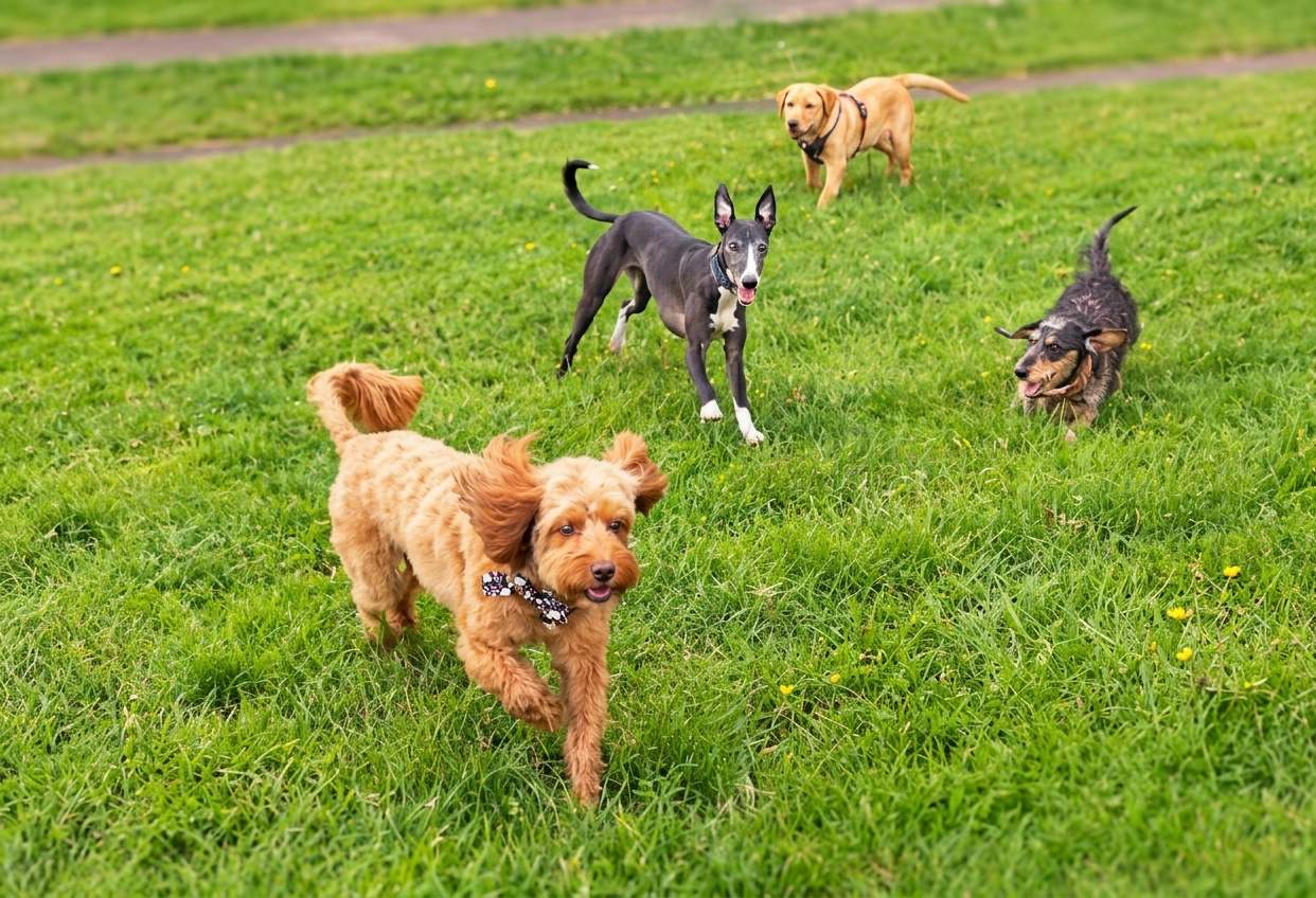 friday finish at parklea dogs getting walked at parklea, port glasgow
