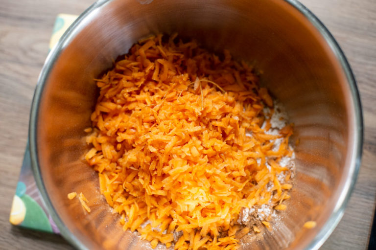 Add carrots to mixing bowl