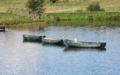 fishing boats on Knapps Loch, Kilmacolm