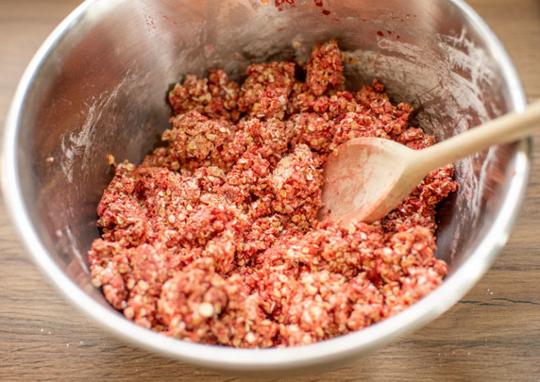 mixed beetroot dog biscuit dough