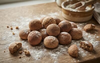 banana bombs dog treat recipe vegetarian dog treats laying on a kitchen worktop