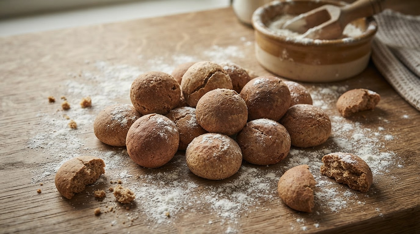 vegetarian dog treats laying on a kitchen worktop