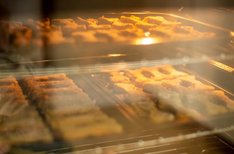 dog biscuits in oven