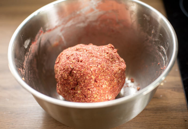 beetroot biscuit dough ball