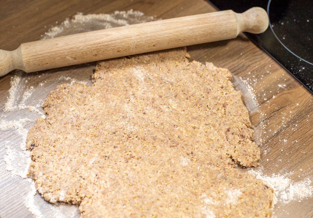 rolled out oatcake dough